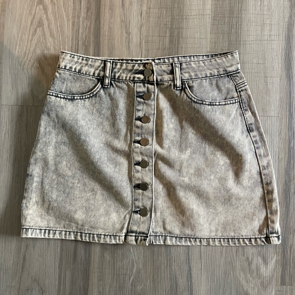 Washed Denim high waisted skirt